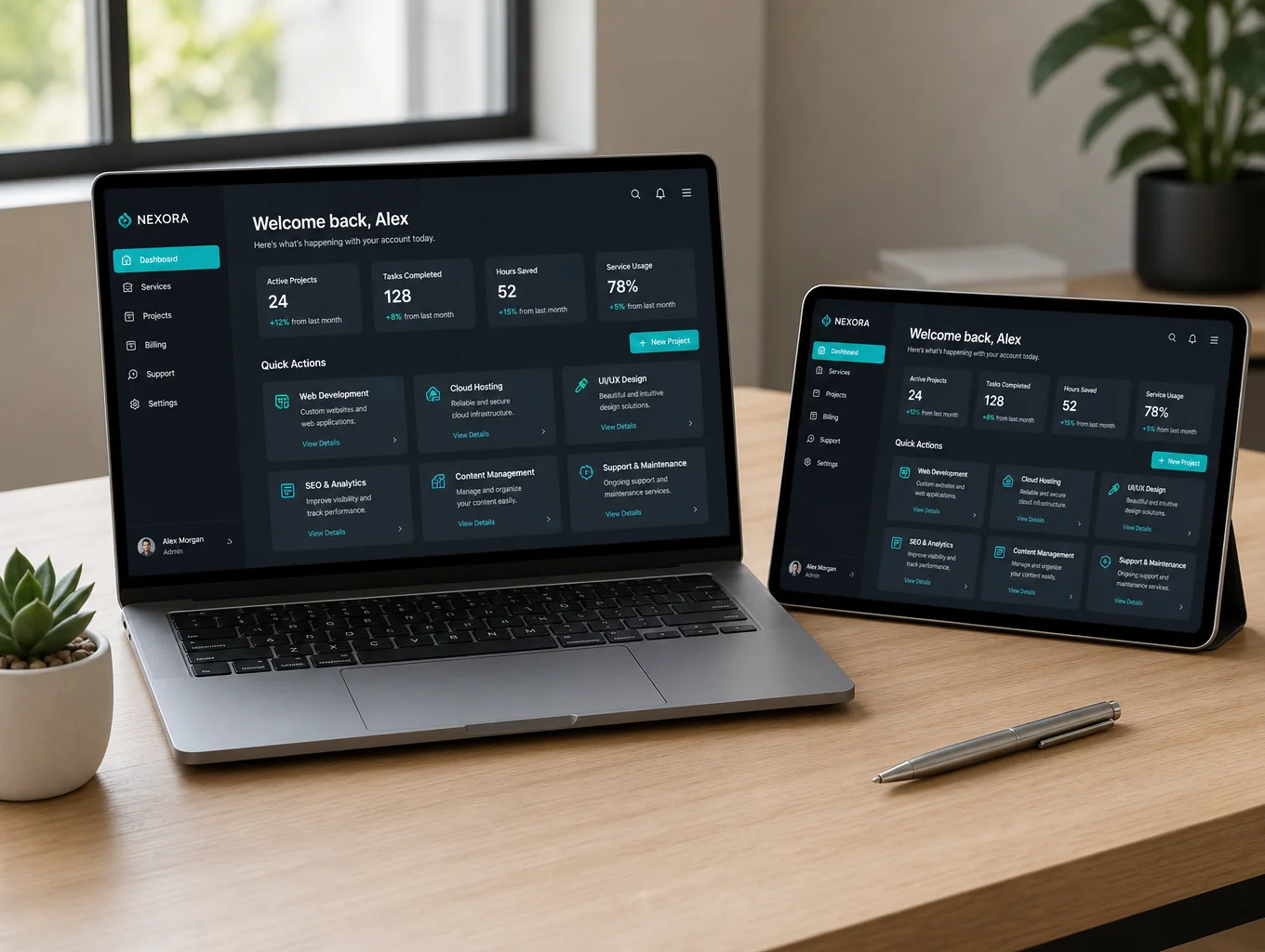 Website preview dashboard mockup